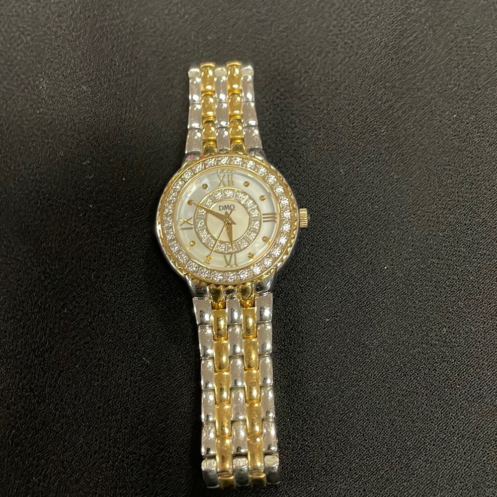 DMQ CZ Two tone Watch